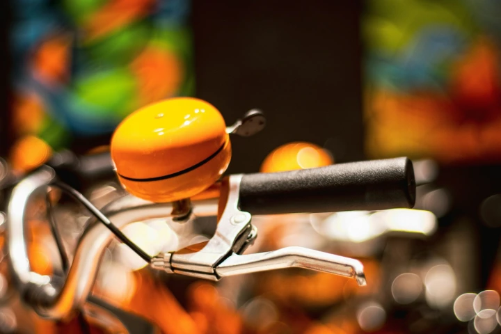 orange bicycle bell